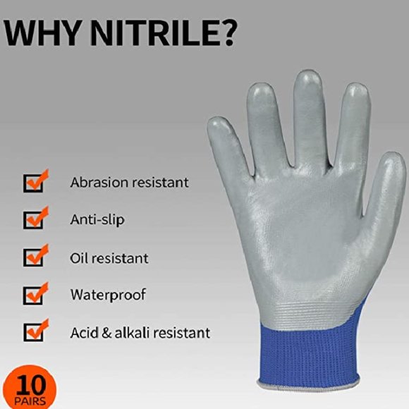 NEW Vgo Safety Work Gloves, Gardening, Non-slip Dipping Gloves (NT2110) Medium - Picture 2 of 6